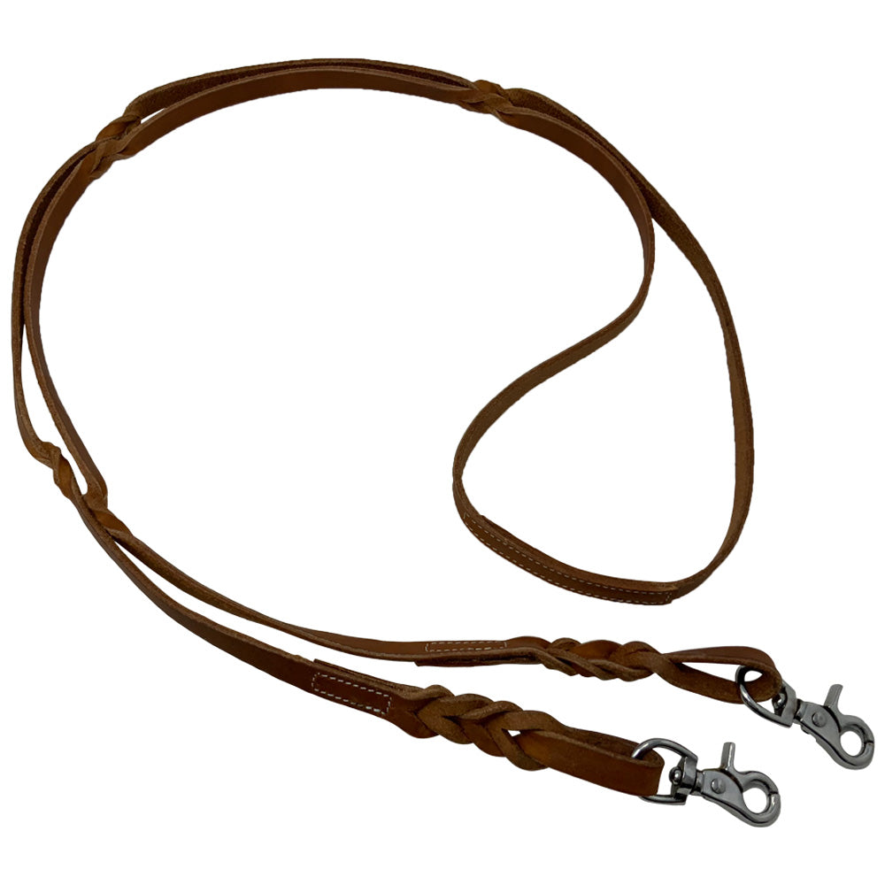 Showman Twist Braid Argentina Cow Leather Contest Reins N-348