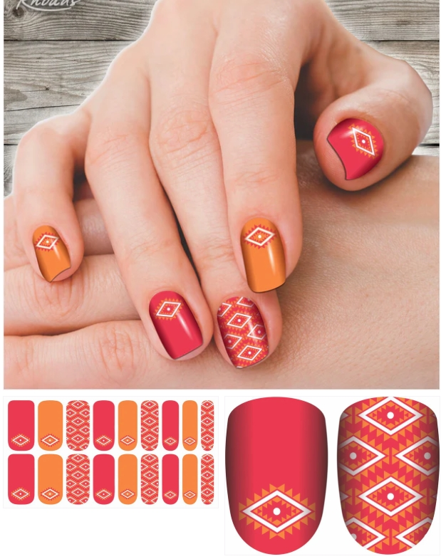 Sherbert Aztec Nail Polish Strips