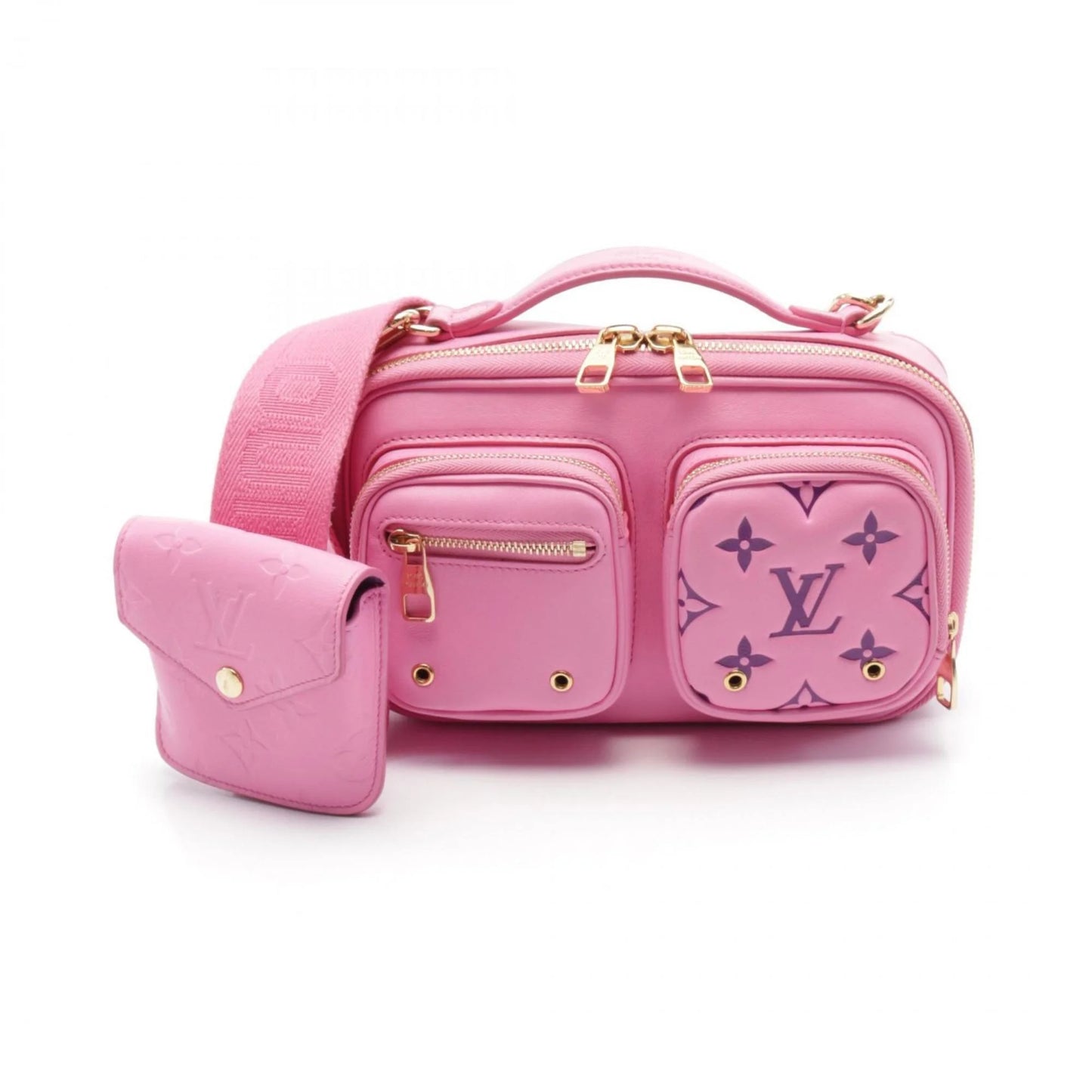 LOUIS VUITTON Utility Crossbody Rose Handbag Leather Women's Pink Purple