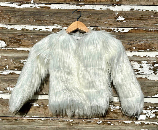 Girls' Shaggy Fur Coat – Faux Fur Dress Coat | Stylish Fur Jacket for Special Occasions
