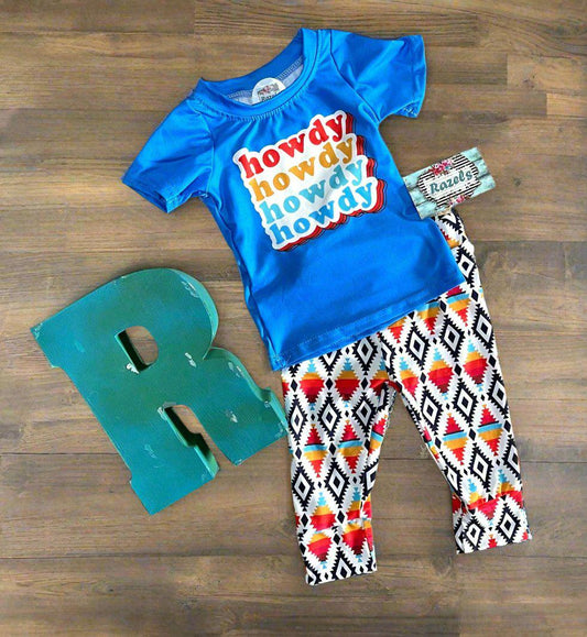 Kids Aztec Pants & Howdy T-Shirt, Retro Howdy