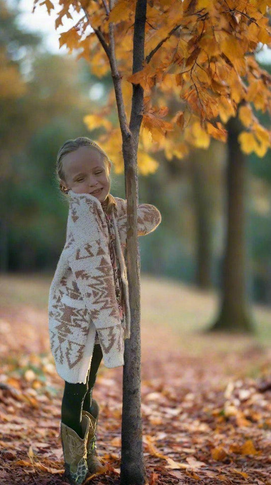 Girls Fall Sweater Cowgirl Sweater Southwestern Sweaters Girls Western Sweater Cozy Cardigan