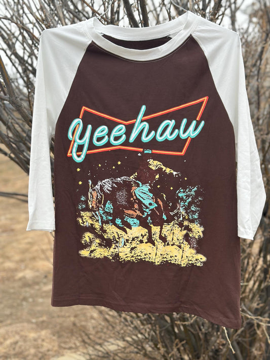 YEEHAW Shirt Women, Cowgirl Raglan Shirt
