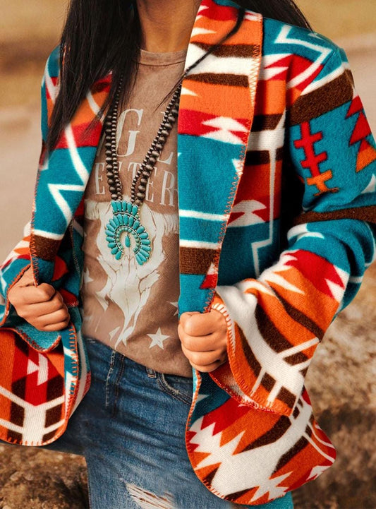 Southwestern Aztec Jacket | Tribal Cardigan | Western Blazer | Lightweight Spring Cardigan